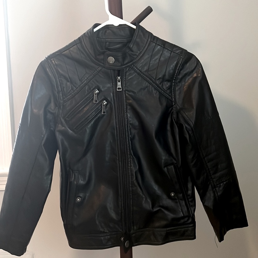 Kid’s black faux leather jacket from Urban Republic